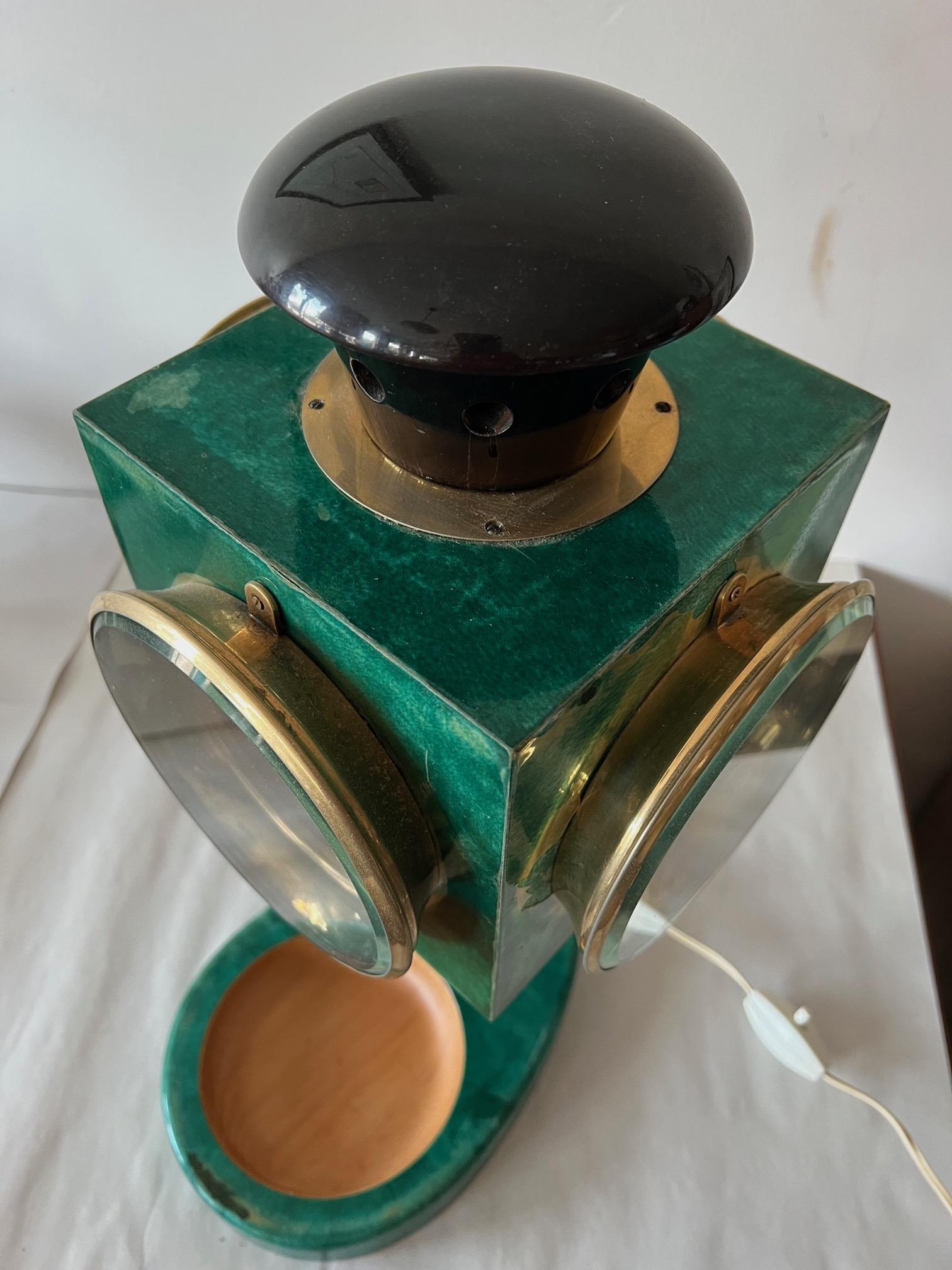 Aldo Tura Goatskin Lantern Lamp For Sale 7