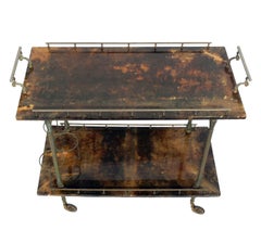 Aldo Tura Goatskin or Parchment Bar Cart