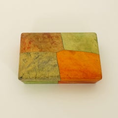 Aldo Tura Caja de pergamino de piel de cabra sobre madera, Italia Años 50