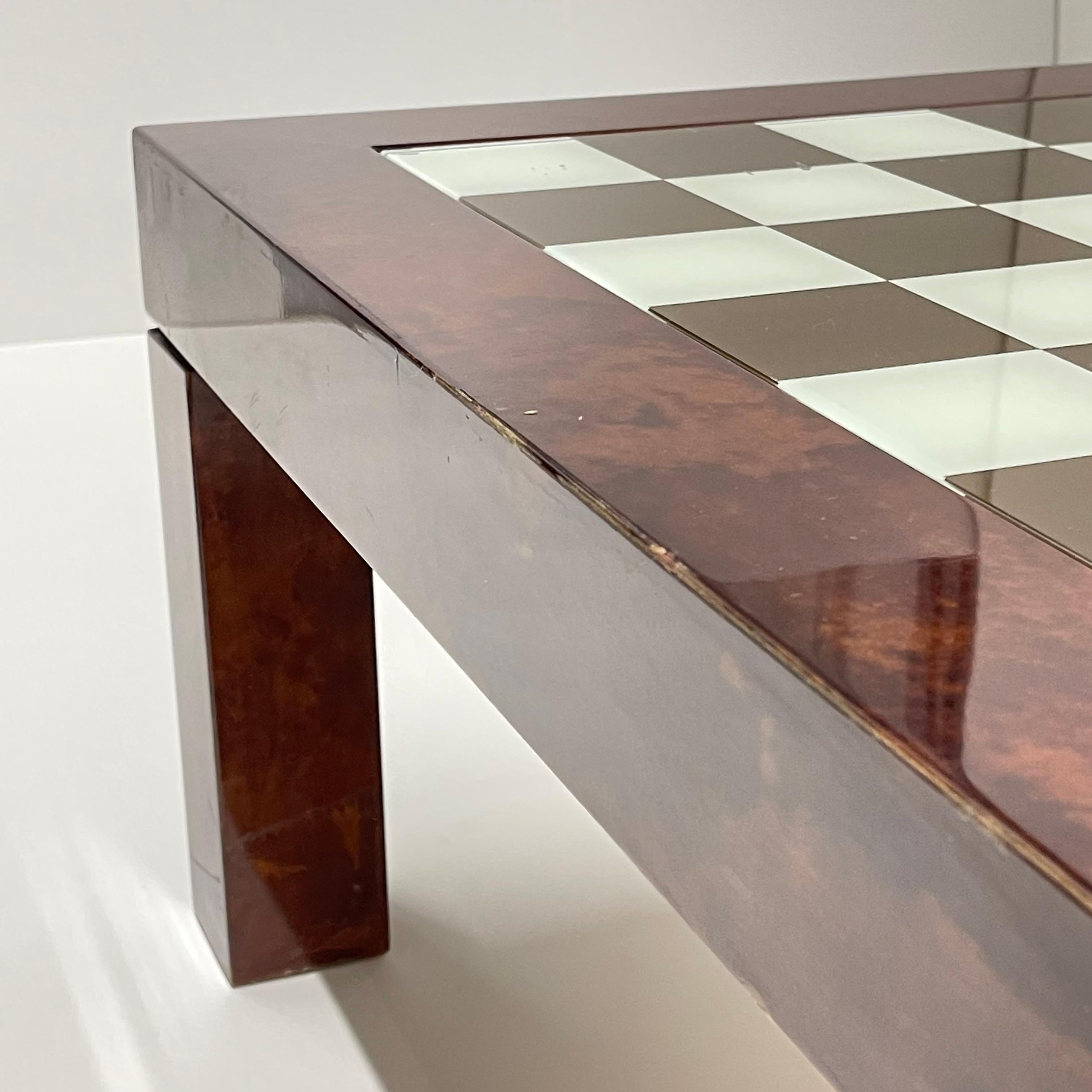 Aldo Tura Goatskin Parchment Parson Coffee or Cocktail Game Table, Italy, 1970s 3