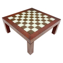 Table basse ou table de jeu de cocktail Parson en peau de chèvre, Aldo Tura, Italie, années 1970