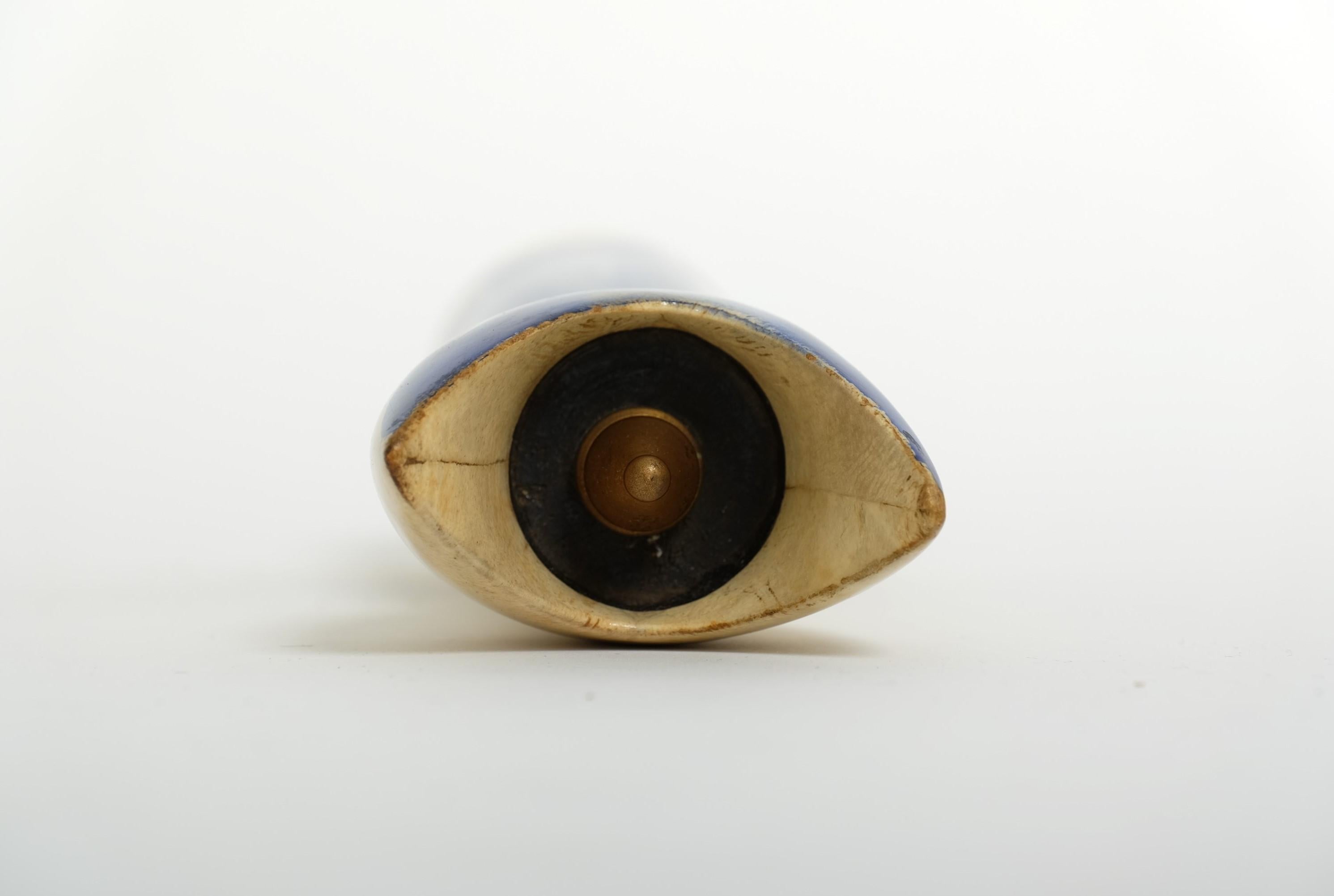 Sculptural Goatskin Pepper Mill Blue Cat by Aldo Tura for Macabo, Italy 1960s For Sale 6