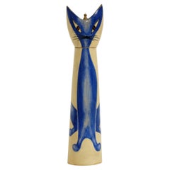 Sculptural Goatskin Pepper Mill Blue Cat by Aldo Tura for Macabo, Italy 1960s