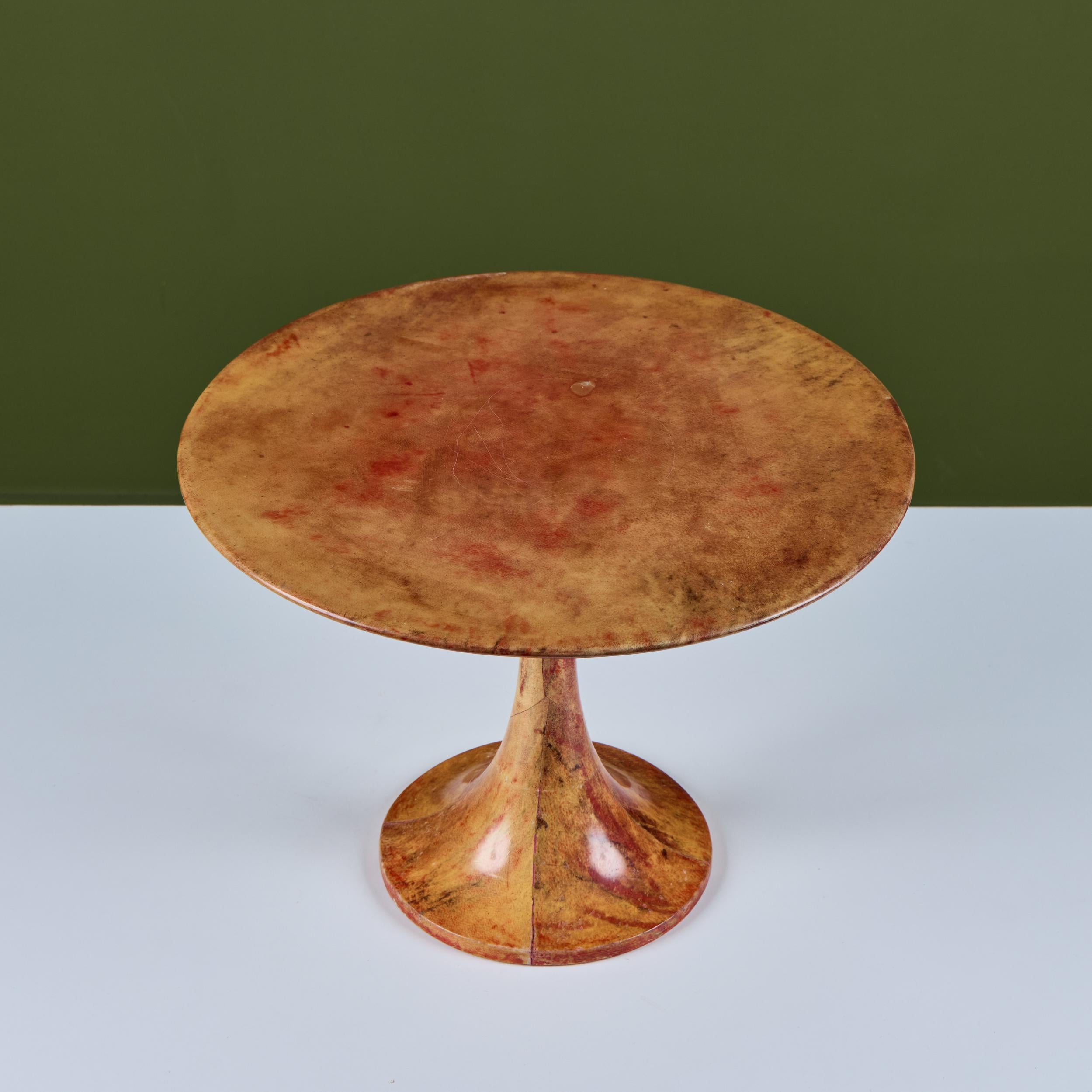 Aldo Tura Goatskin Tulip Side Table For Sale 3