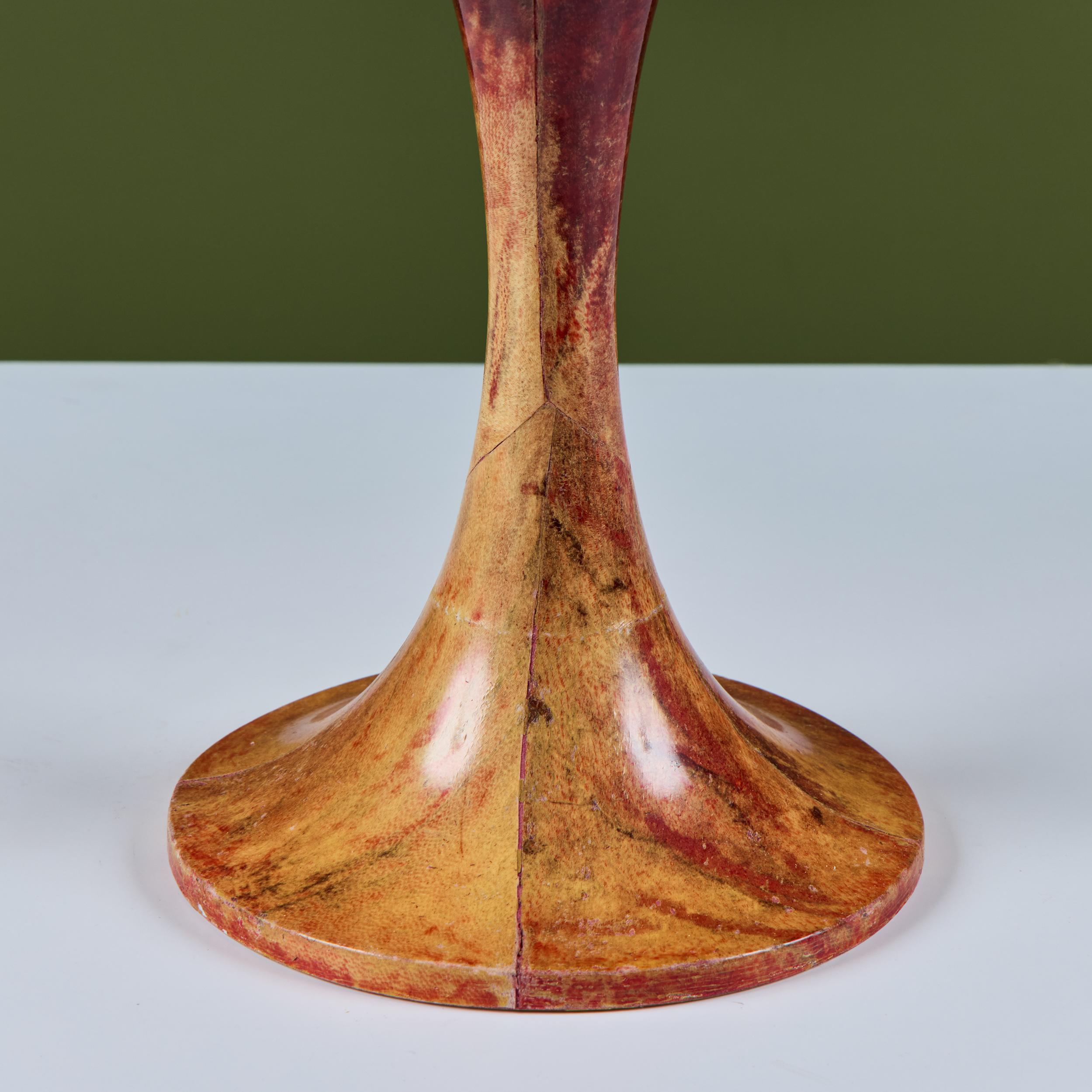 Aldo Tura Goatskin Tulip Side Table For Sale 6
