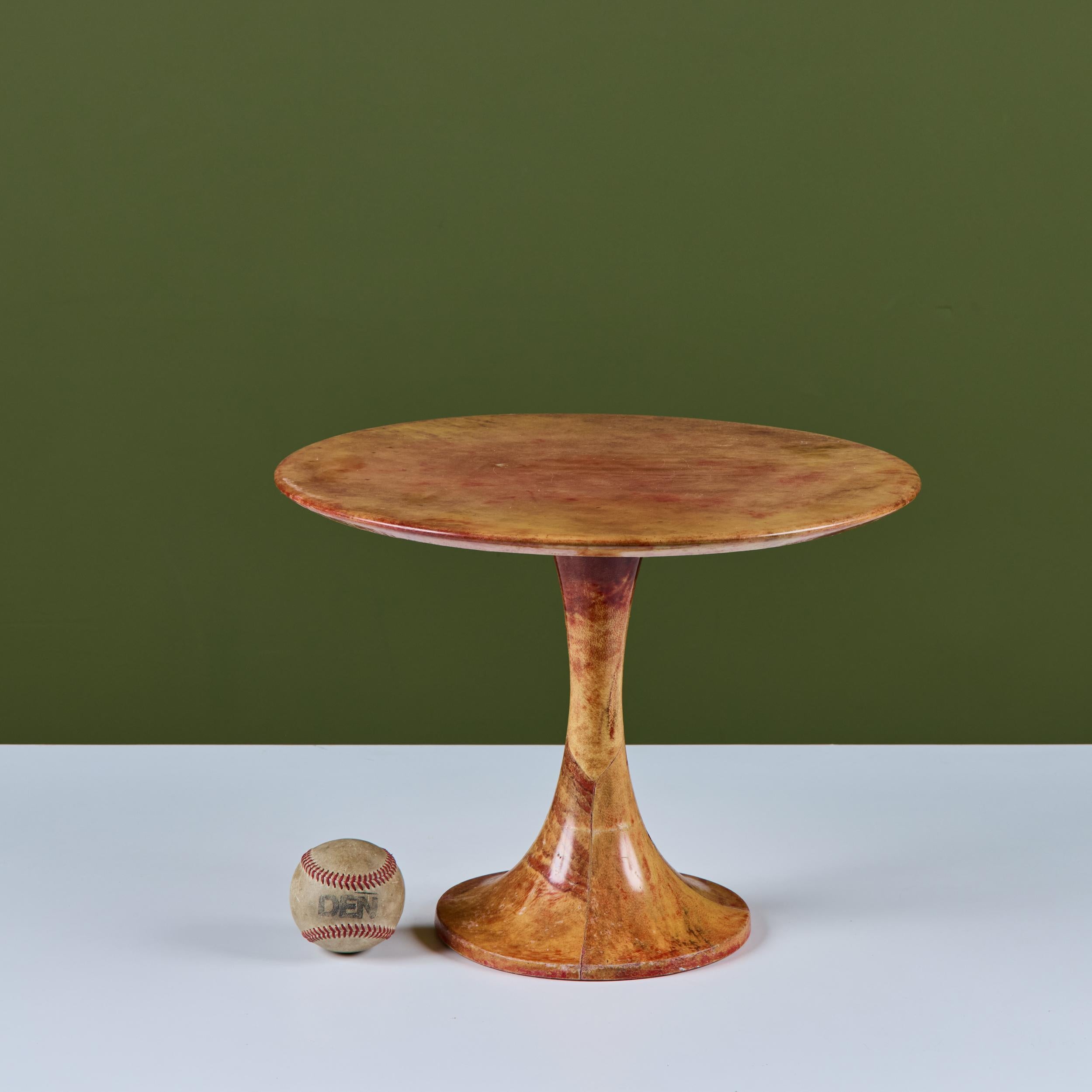 Mid-Century Modern Aldo Tura Goatskin Tulip Side Table For Sale