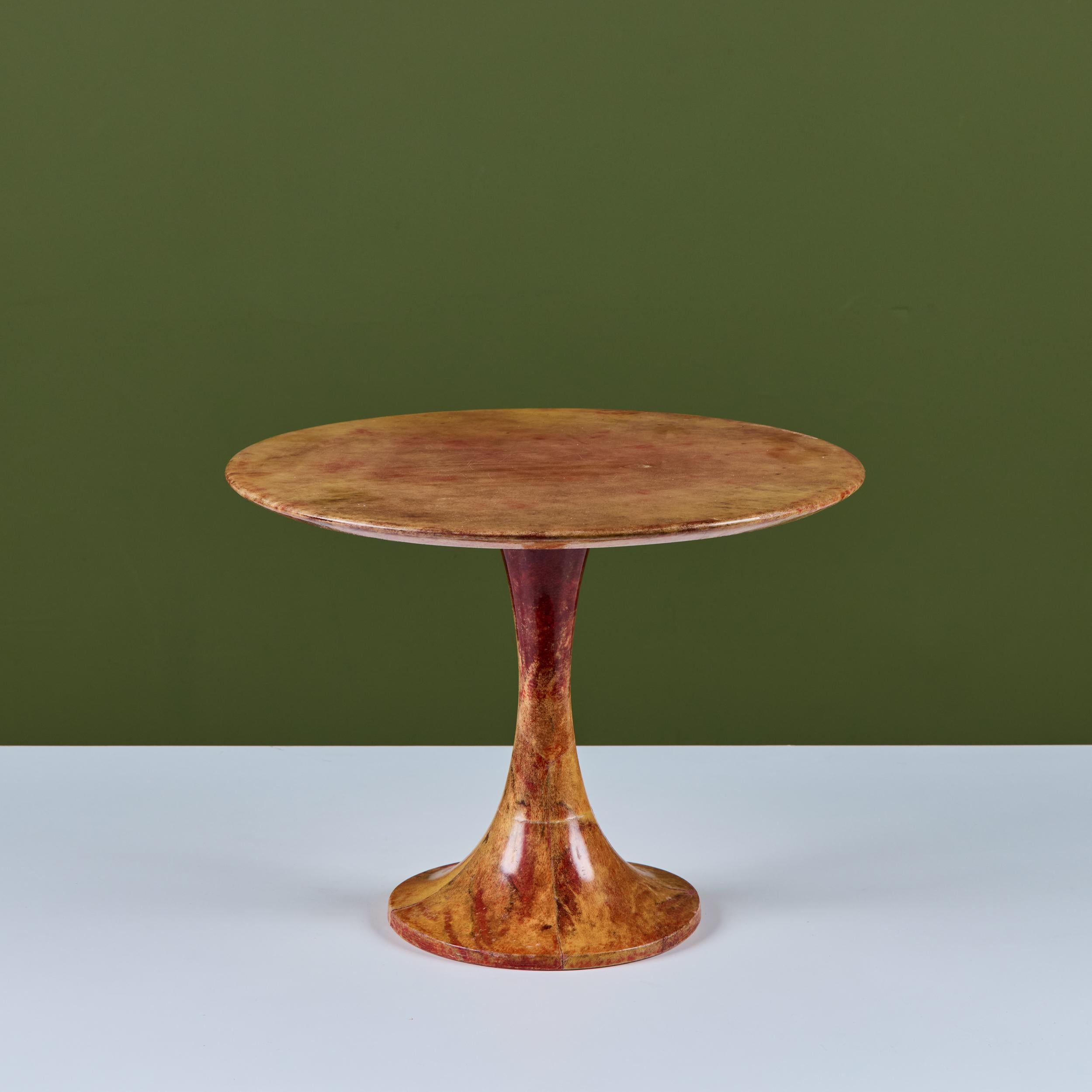 Mid-20th Century Aldo Tura Goatskin Tulip Side Table For Sale