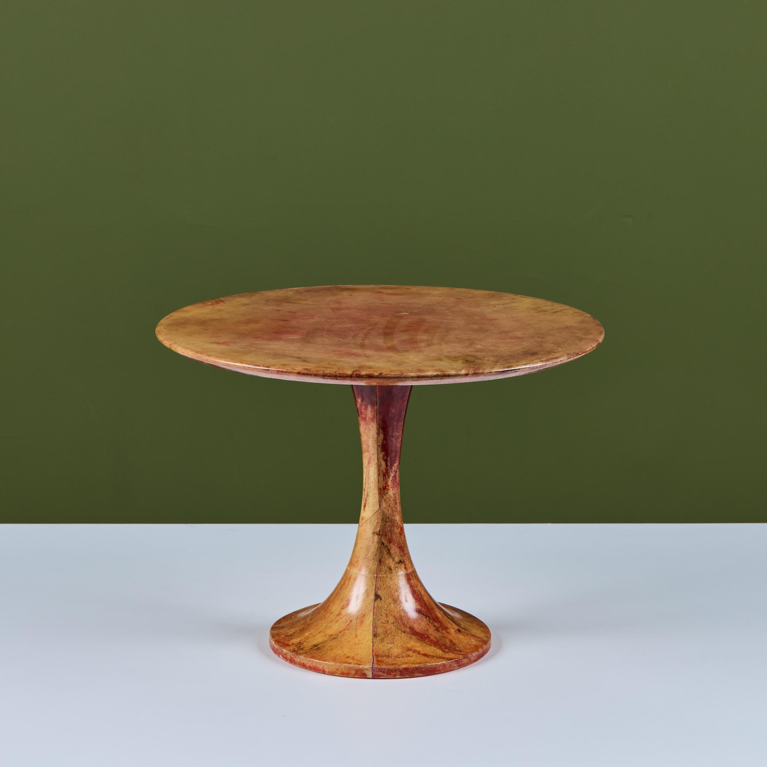 Aldo Tura Goatskin Tulip Side Table For Sale 1
