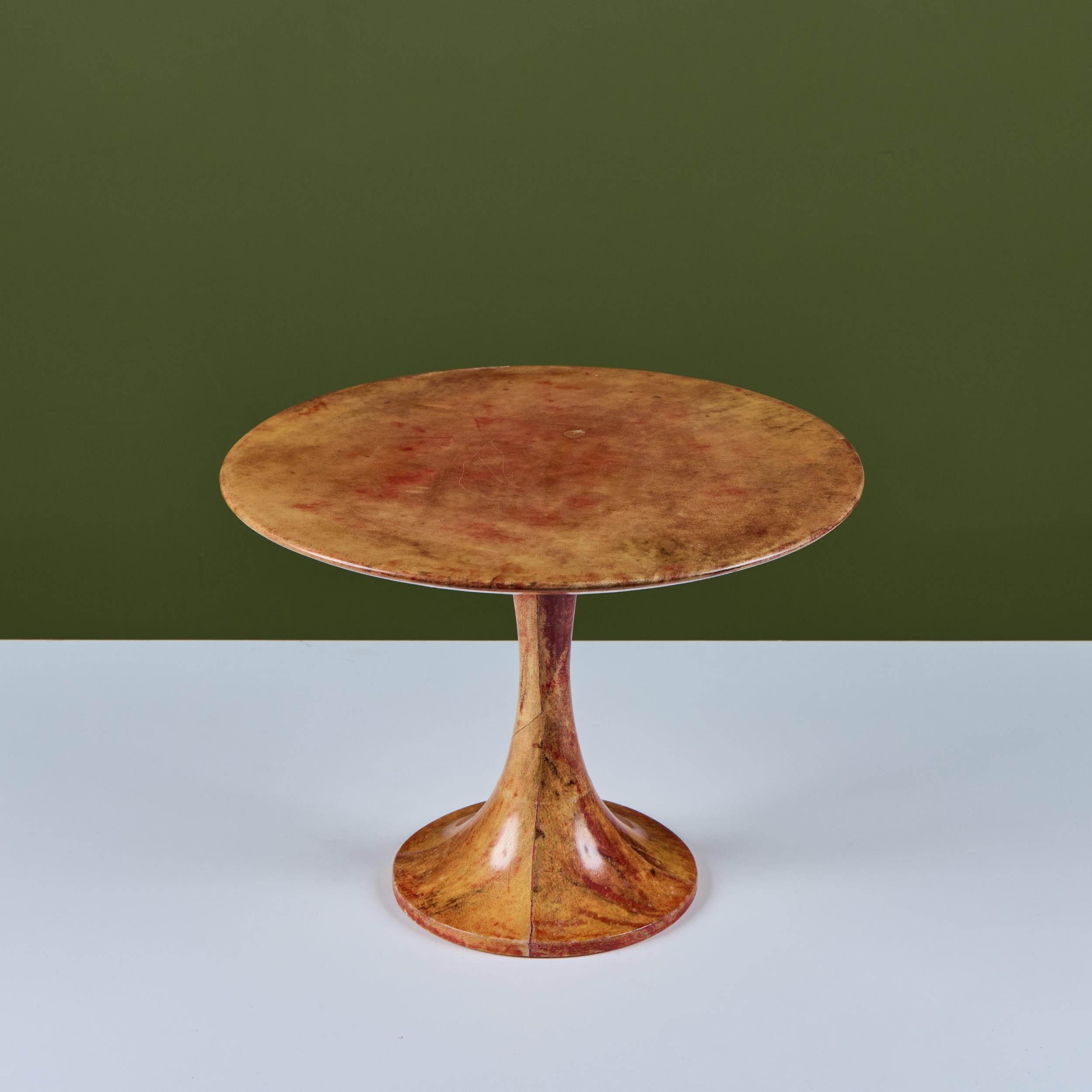 Aldo Tura Goatskin Tulip Side Table For Sale 2