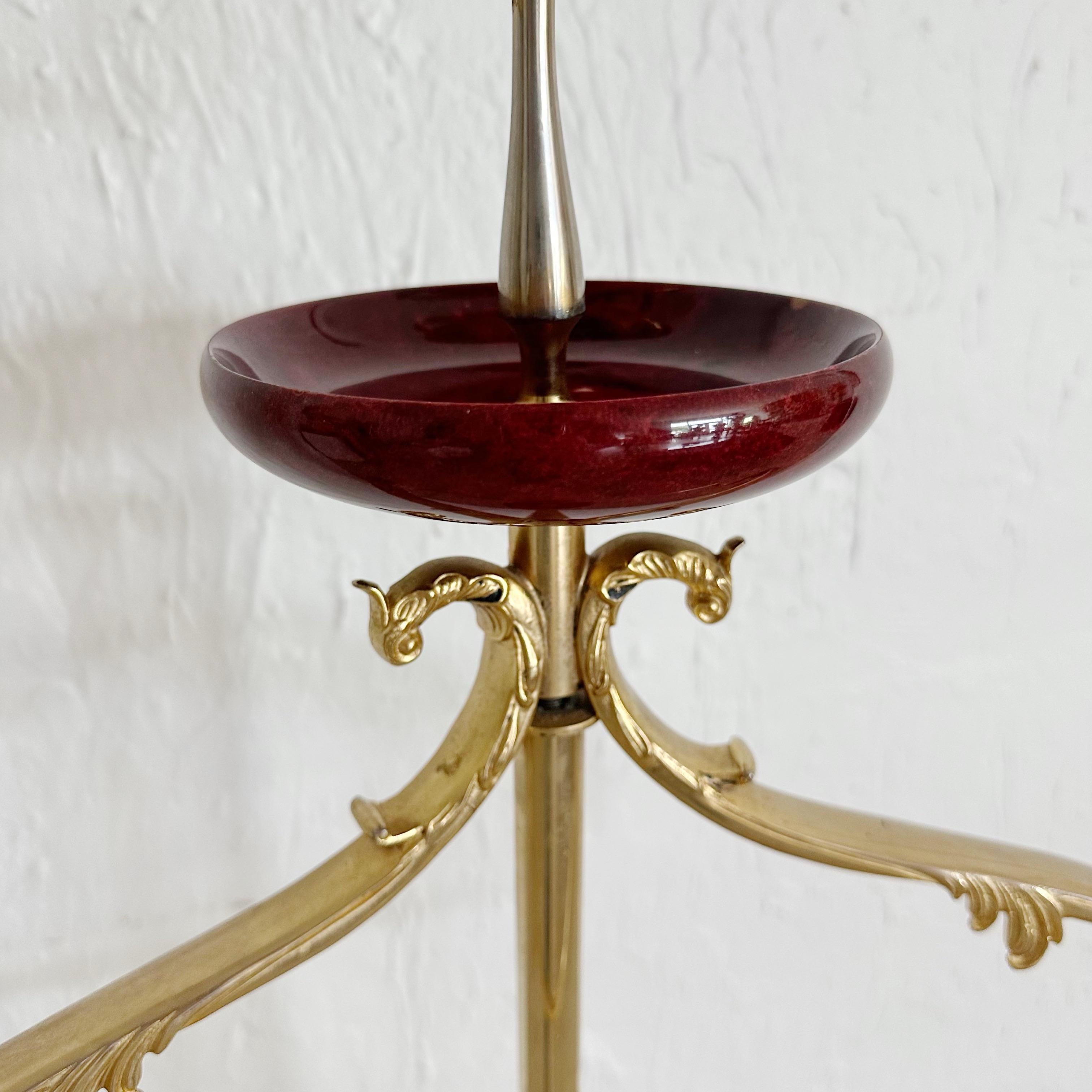 Brass Aldo Tura Goatskin Valet With Reversible Magnified Mirror, 1960s, Italy