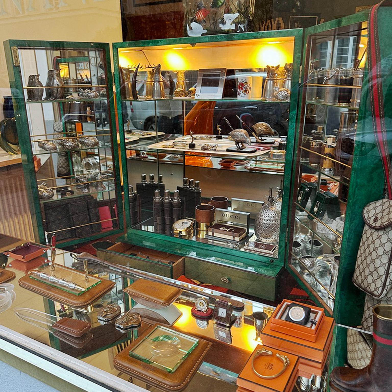 Aldo Tura Barschrank aus grünem Ziegenleder 1960er Jahre im Angebot 4