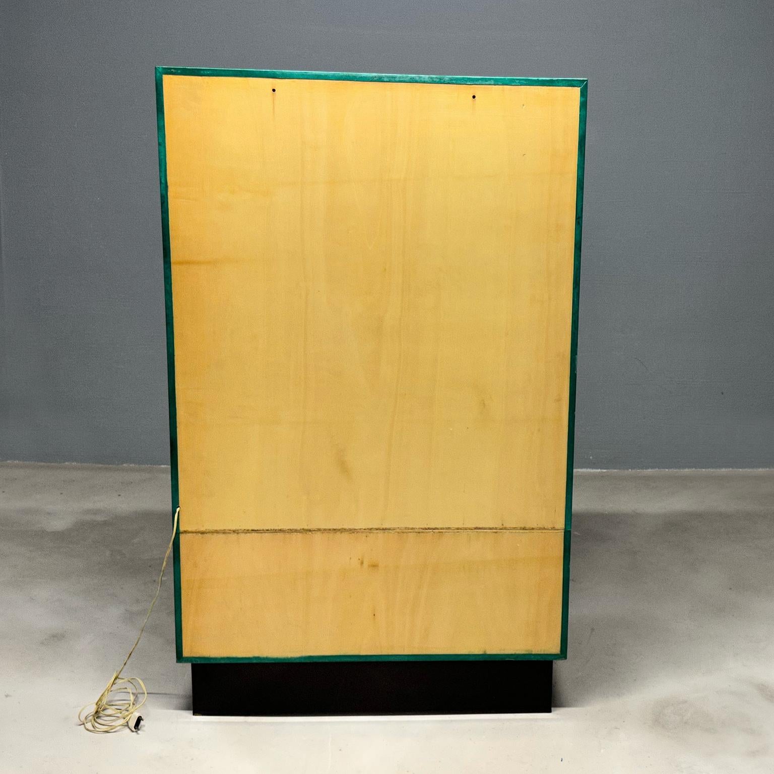 Laiton Aldo Tura meuble de bar en peau de chvre verte, annes 1960 en vente