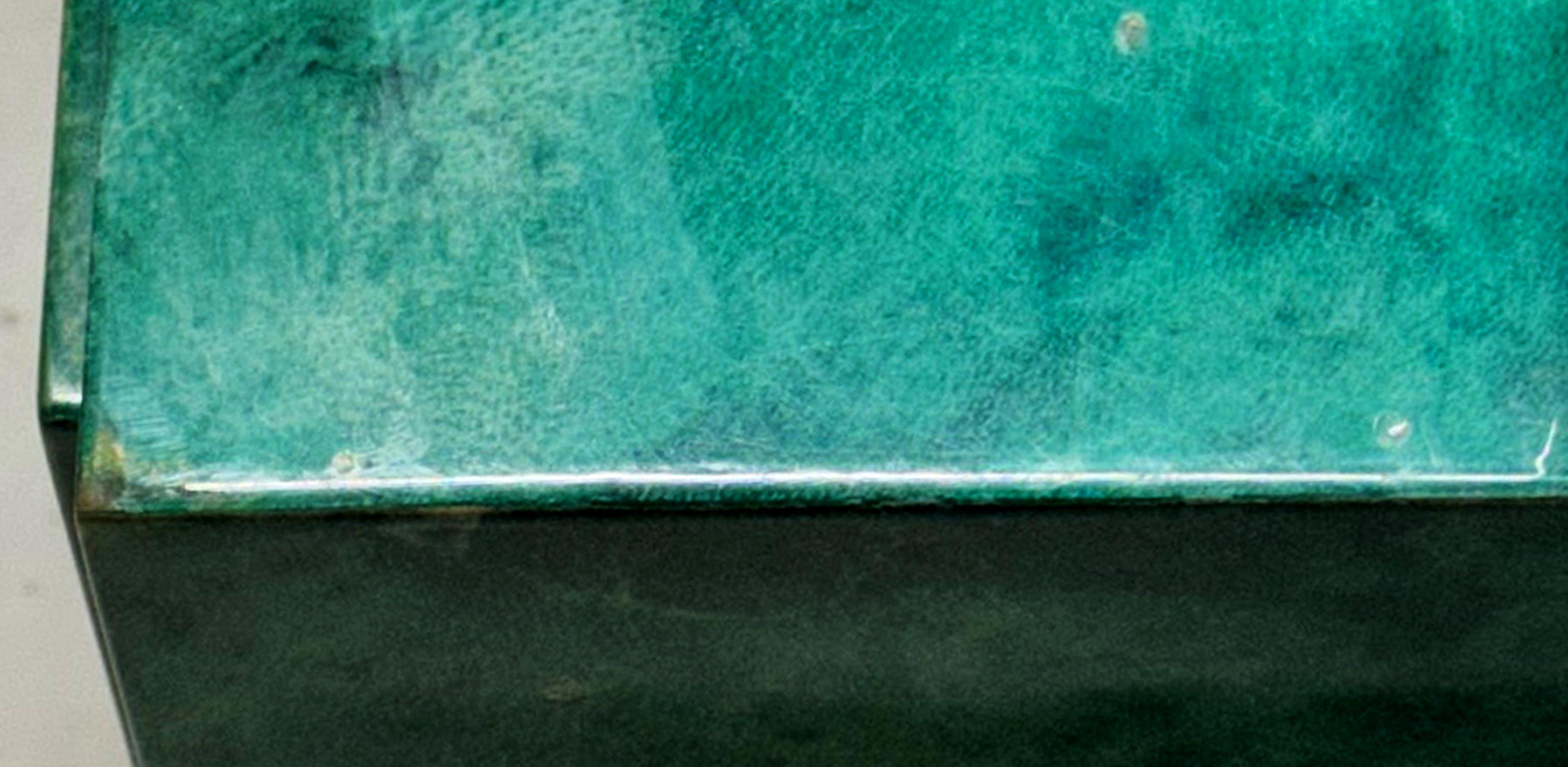 Aldo Tura meuble de bar en peau de chvre verte, annes 1960 en vente 2