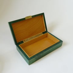 Grüne Schachtel aus Ziegenleder, Pergament und Messing von Aldo Tura, Italien 1960er Jahre