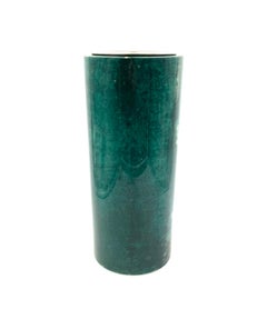 Aldo Tura, green goatskin parchment large floor ashtray, Italy 1960s