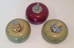Aldo Tura Group of 3 Signed Goatskin Lighters in Brilliant Colors