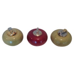 Vintage Aldo Tura Group of 3 Signed Goatskin Lighters in Brilliant Colors