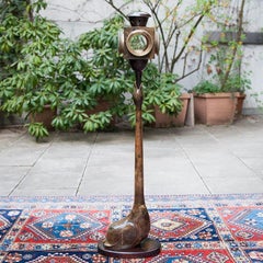 Aldo Tura Huge Brown Goatskin Swan Lantern Floor Lamp