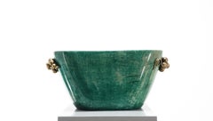 Aldo Tura Huge Green Goatskin Champagne & Wine Cooler Milan Italy 1960s