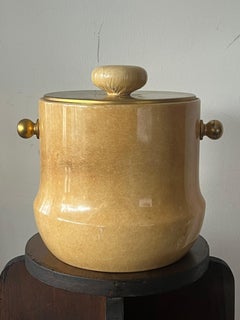 Secchiello da ghiaccio Aldo Tura in pelle di capra anni '70