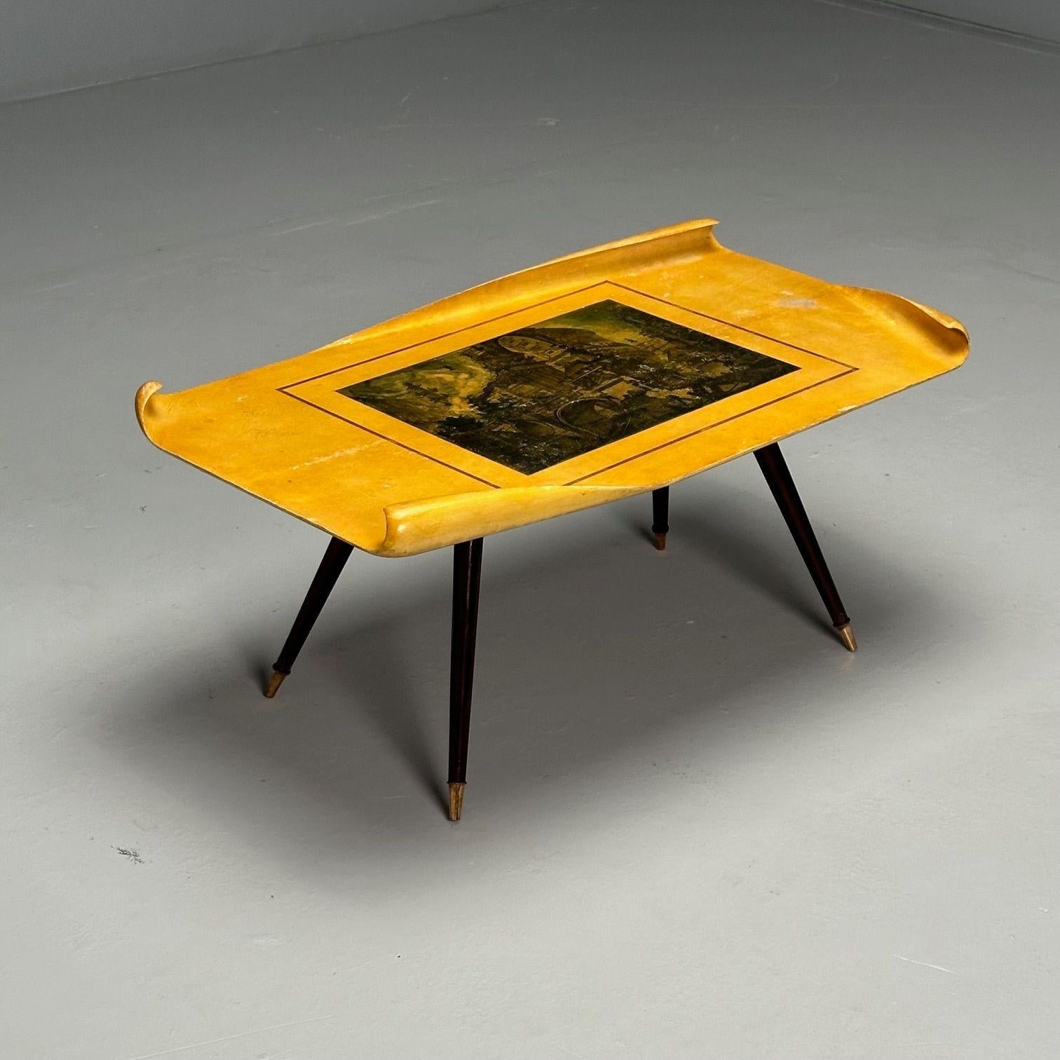 Aldo Tura, Italienische Mitte des Jahrhunderts Modern, Rechteckiger Couchtisch, Messing, 1950er Jahre

Couchtisch aus bemaltem Holz, entworfen von Aldo Tura und hergestellt in Italien in der Mitte des 20. Jahrhunderts. Dieses Exemplar zeichnet sich