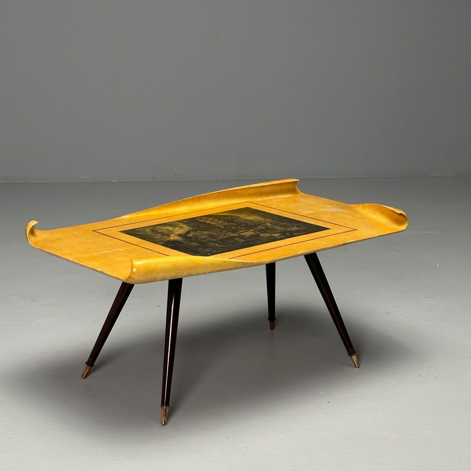 Rechteckiger Couchtisch von Aldo Tura, Italien, Mid-Century Modern, Messing, 1950er Jahre (Italienisch)