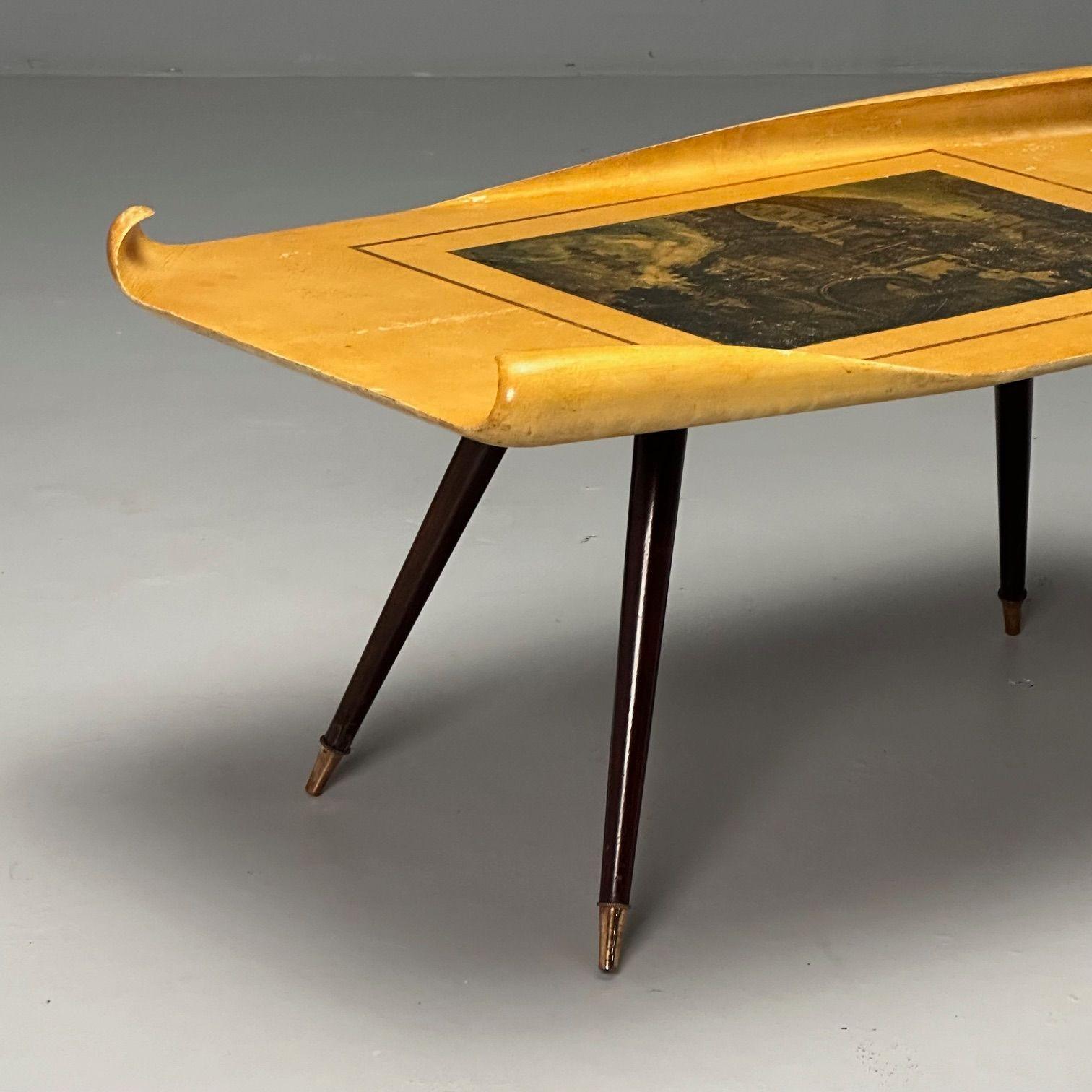 Rechteckiger Couchtisch von Aldo Tura, Italien, Mid-Century Modern, Messing, 1950er Jahre (Mitte des 20. Jahrhunderts)