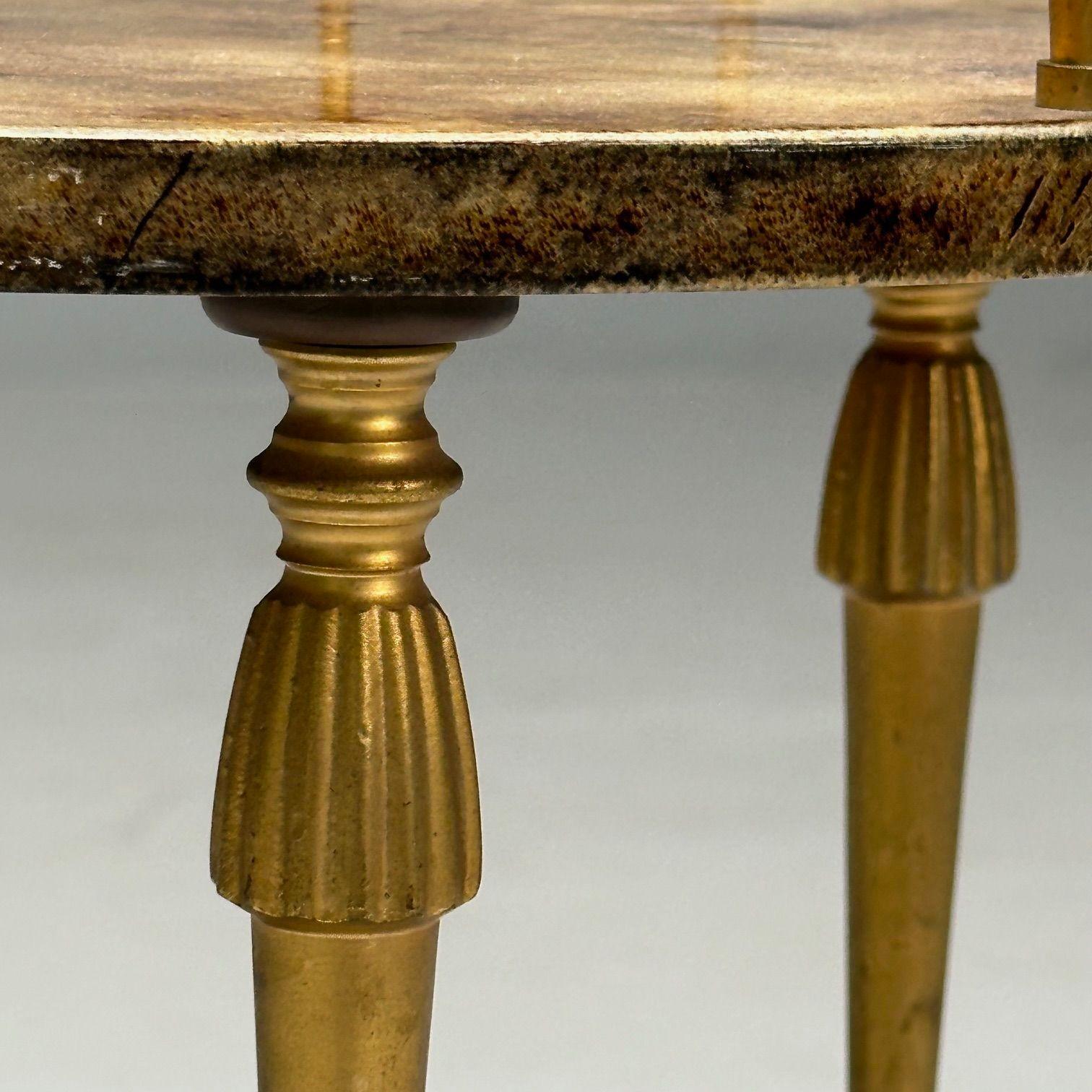 Aldo Tura, Italian Mid-Century Modern, Small Cart, Goatskin, Brass, Italy, 1960s 5