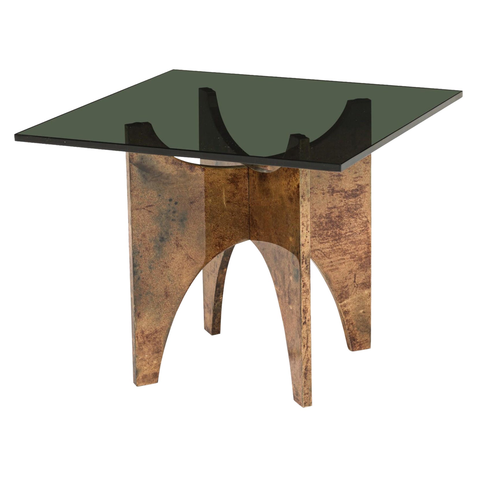 Aldo Tura Italian Mid-Century Parabolic Panel Occasional Table For Sale