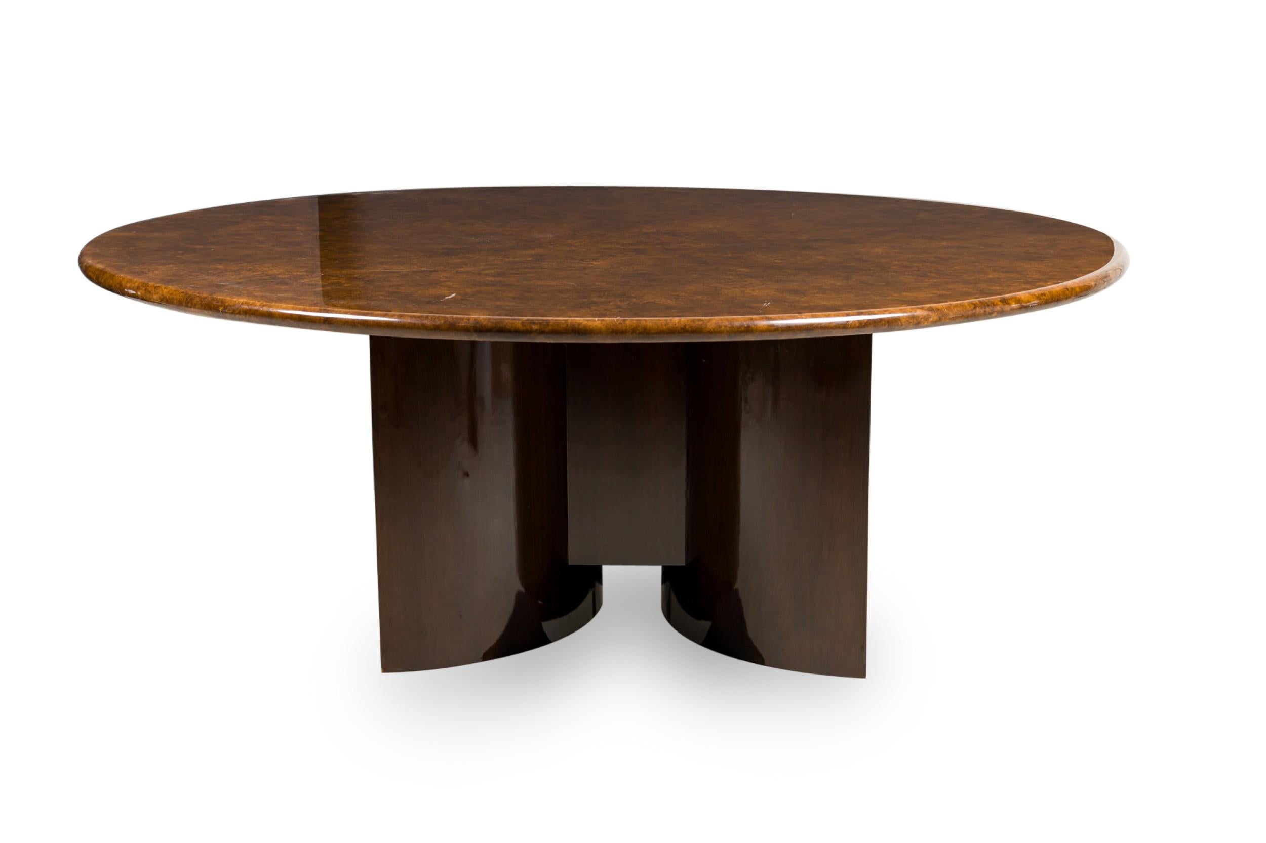 Mid-Century Modern Aldo Tura Italian Modern Monumental Goatkin & Dark Walnut Dining / Center Table en vente