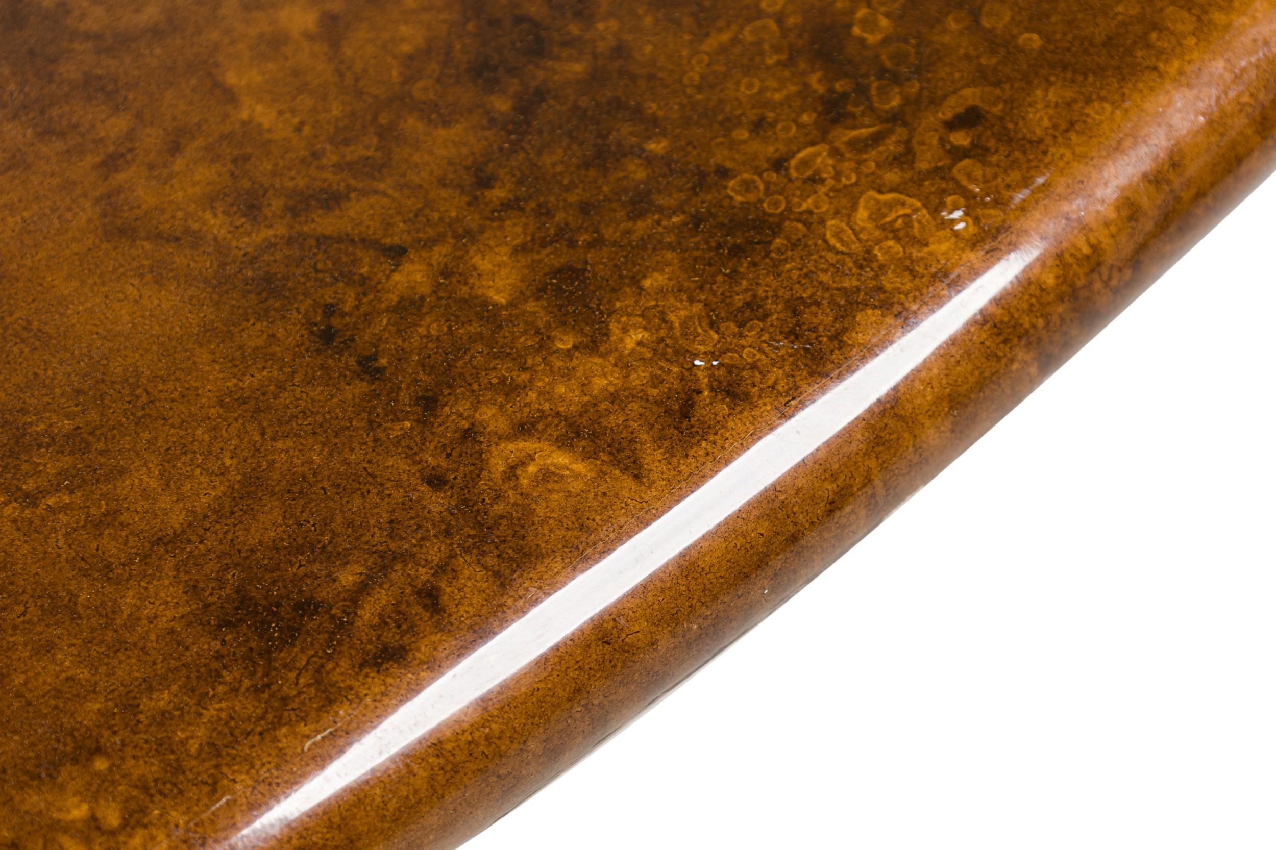 20ième siècle Aldo Tura Italian Modern Monumental Goatkin & Dark Walnut Dining / Center Table en vente