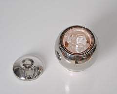 Seau à glace rond italien en chrome Aldo Tura, Italie, années 1970