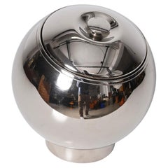 Seau à glace rond italien en chrome Aldo Tura, Italie, années 1970