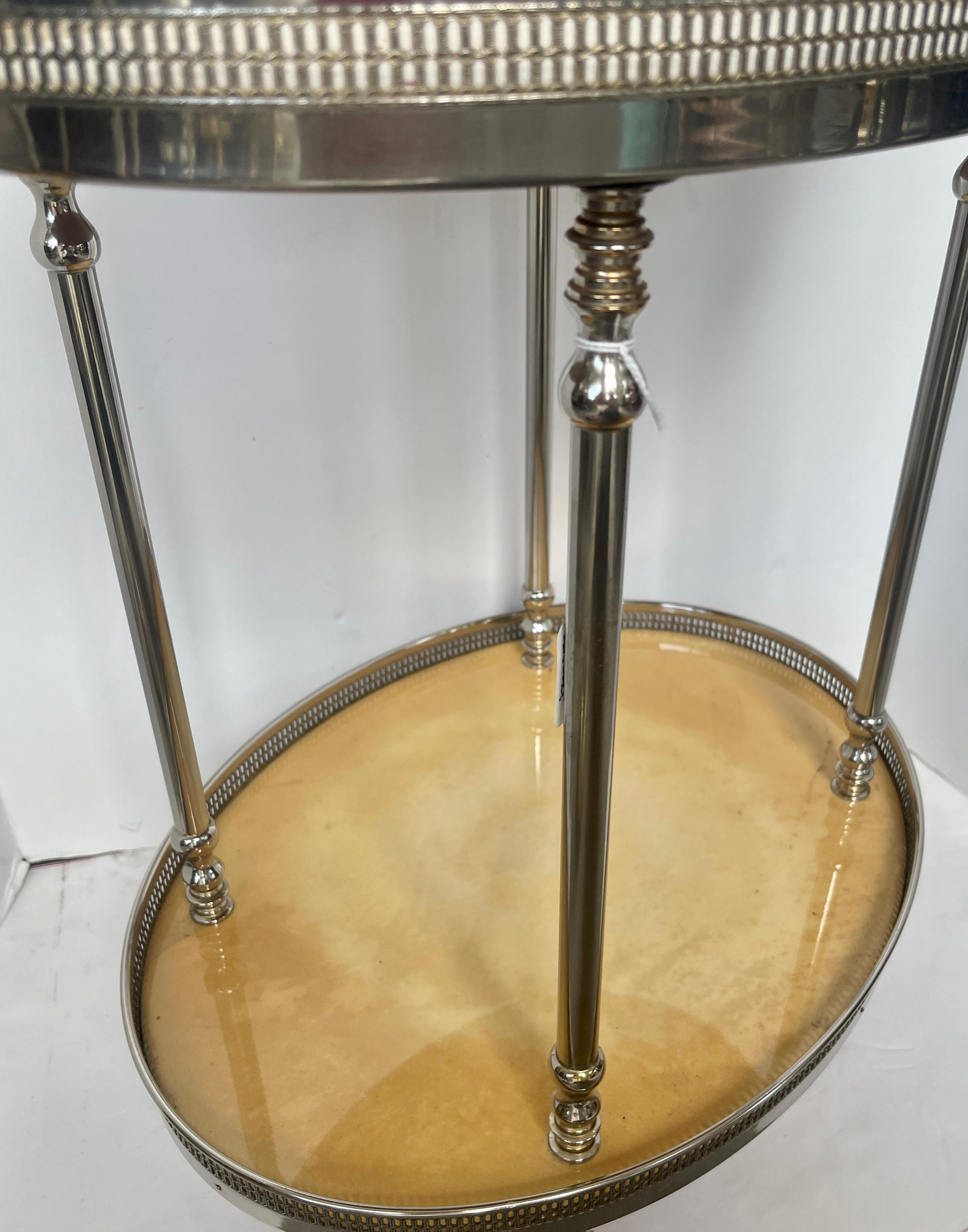 Aldo Tura Italian Two Tier Bar-Cart, Lacquered Goatskin 1960s In Good Condition In West Palm Beach, FL