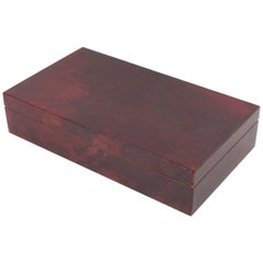 Aldo Tura Italy 1970s Red Goatskin Box