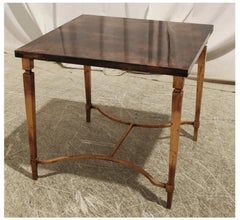 Aldo Tura Lacquered Goatskin and Gilt Bronze Side Table, Circa 1960
