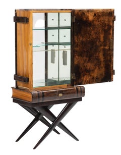 Aldo Tura Lacquered Goatskin Book Form Bar Cabinet, Italy, 1950's.