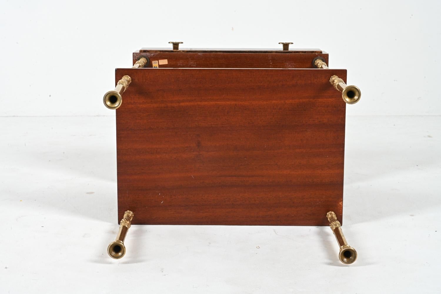 Aldo Tura Lacquered Goatskin & Brass Occasional Table, c. 1960's For Sale 14