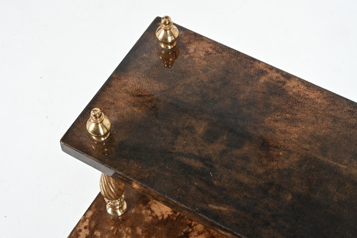 Aldo Tura Lacquered Goatskin & Brass Occasional Table, c. 1960's For Sale 1