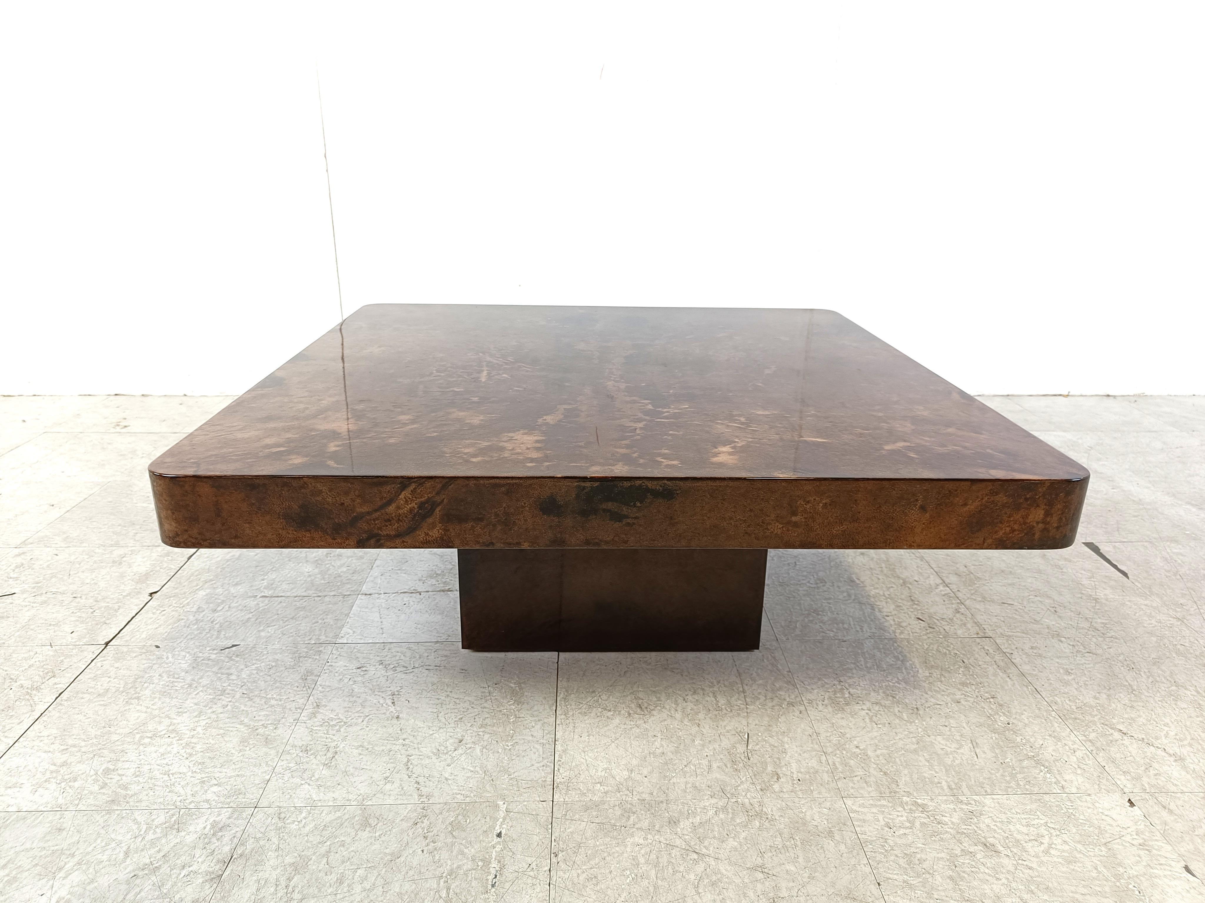 Italian Aldo Tura Lacquered Goatskin Coffee Table, 1960s