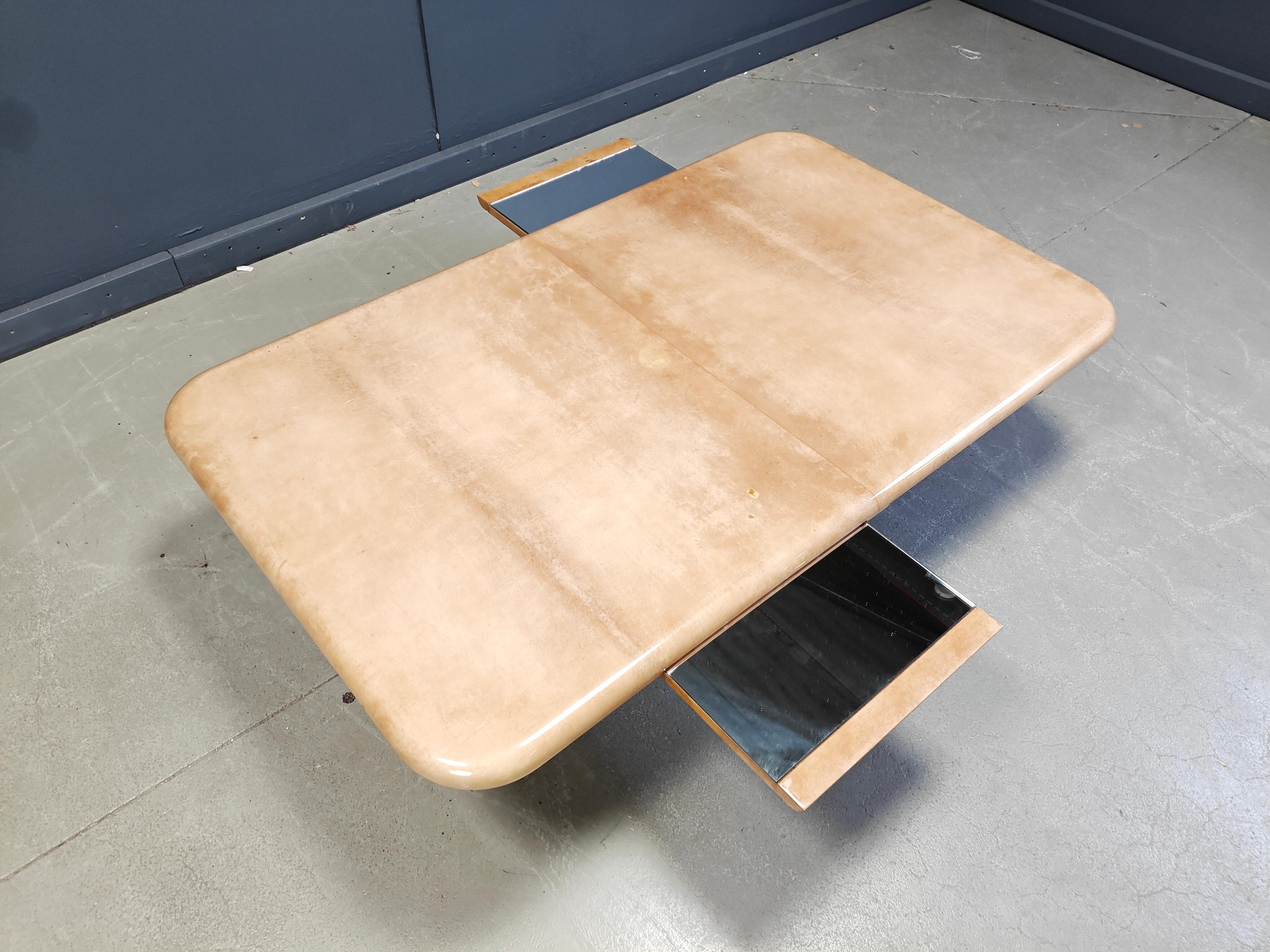 Table basse laquée chèvre Aldo Tura, années 1960 Bon état - En vente à Leuven, Vlaams Gewest