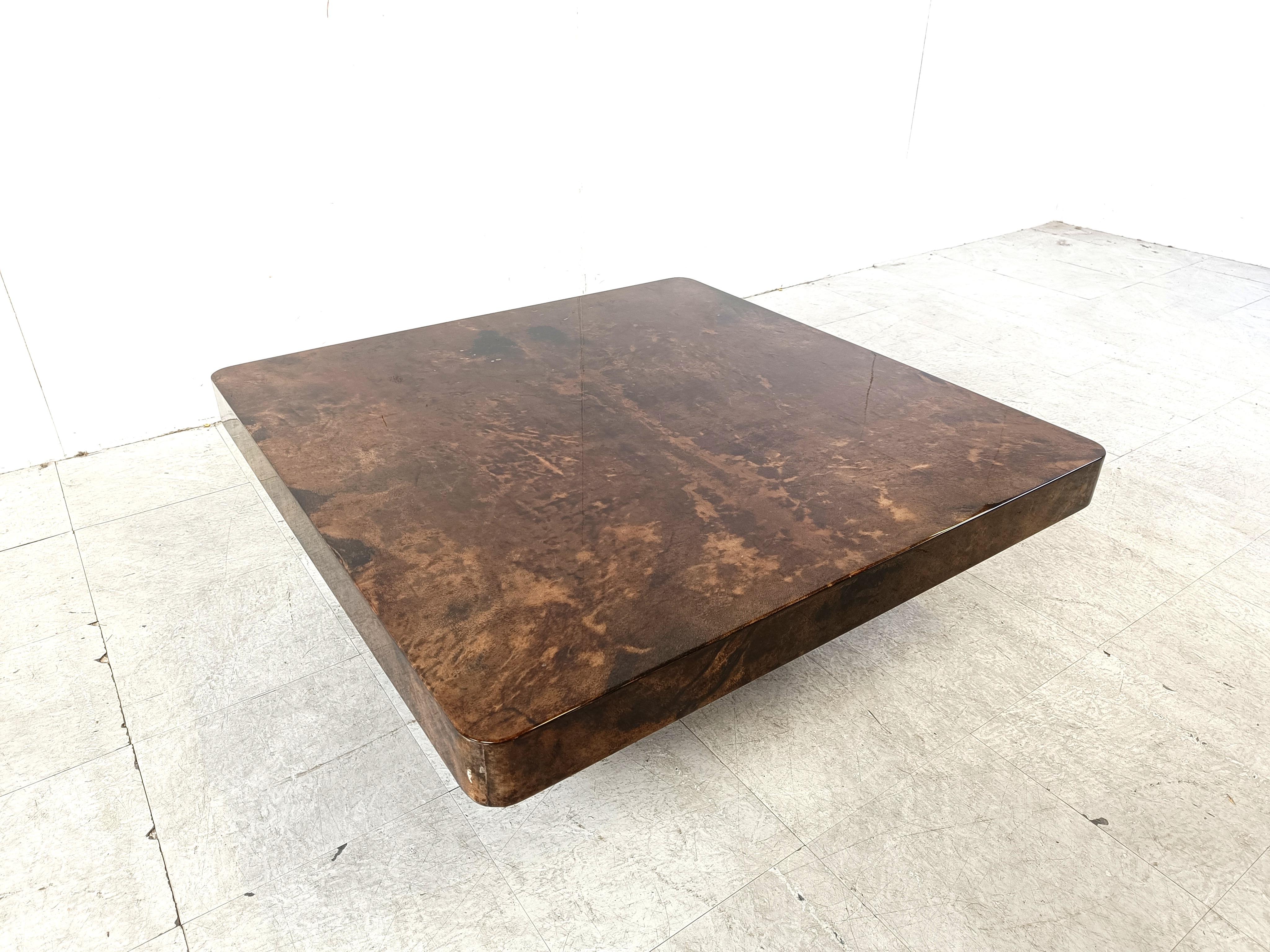 Aldo Tura Lacquered Goatskin Coffee Table, 1960s For Sale 1