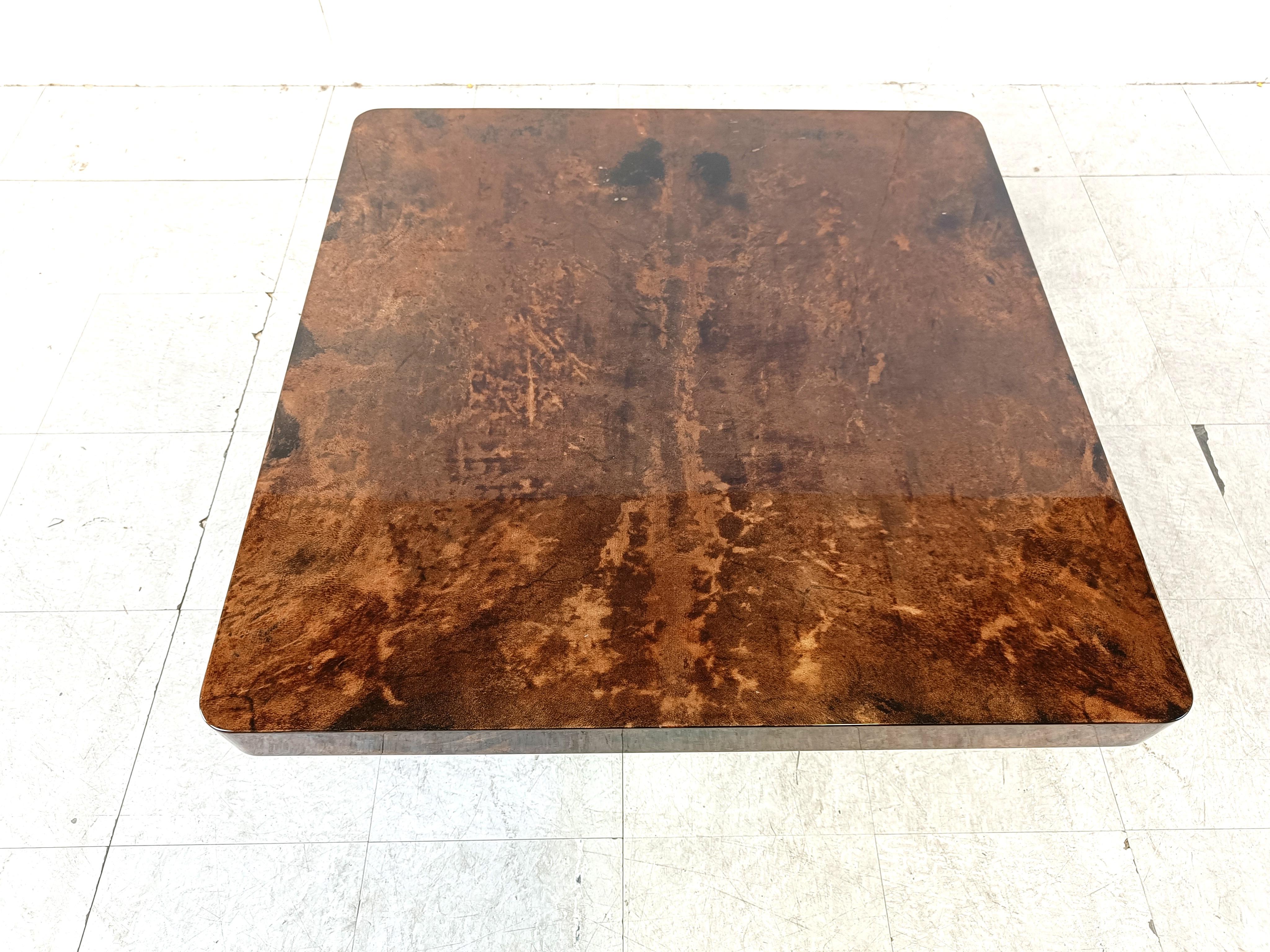 Aldo Tura Lacquered Goatskin Coffee Table, 1960s For Sale 2