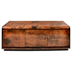 Aldo Tura Lacquered Goatskin Credenza, Italy c 1970s
