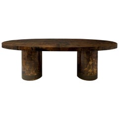 Aldo Tura Lacquered Goatskin Dinning Table