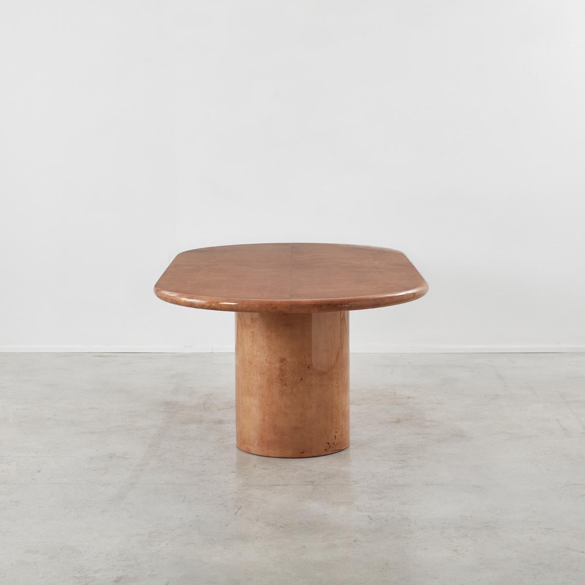 Aldo Tura Lacquered Goatskin Oval Table, Italy, 1970s In Good Condition In London, GB