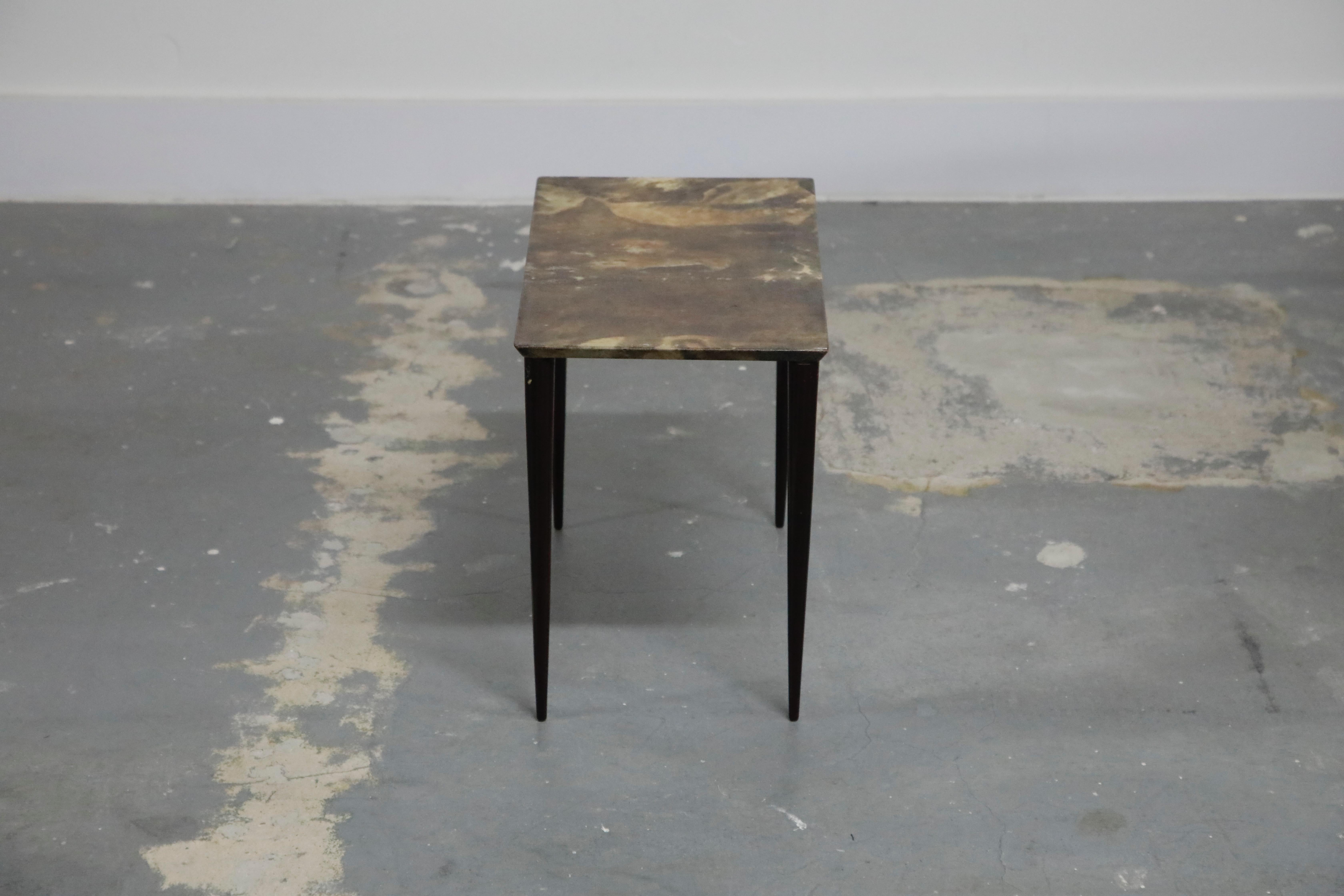 Mid-20th Century Aldo Tura Lacquered Goatskin Side Table, circa 1950s