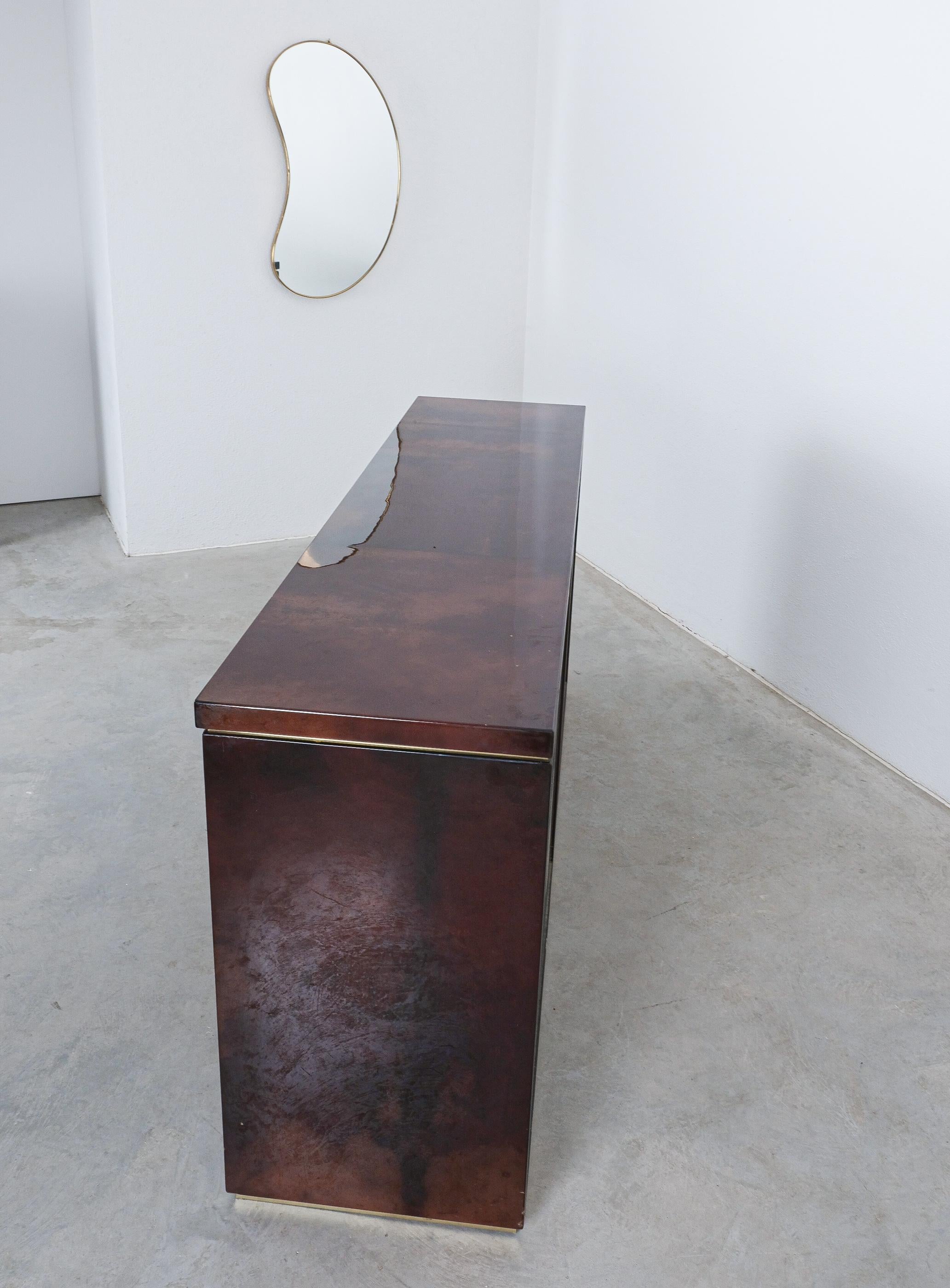 Aldo Tura Große Kommode Credenza Brown Pergament Italien, 1970 im Angebot 8