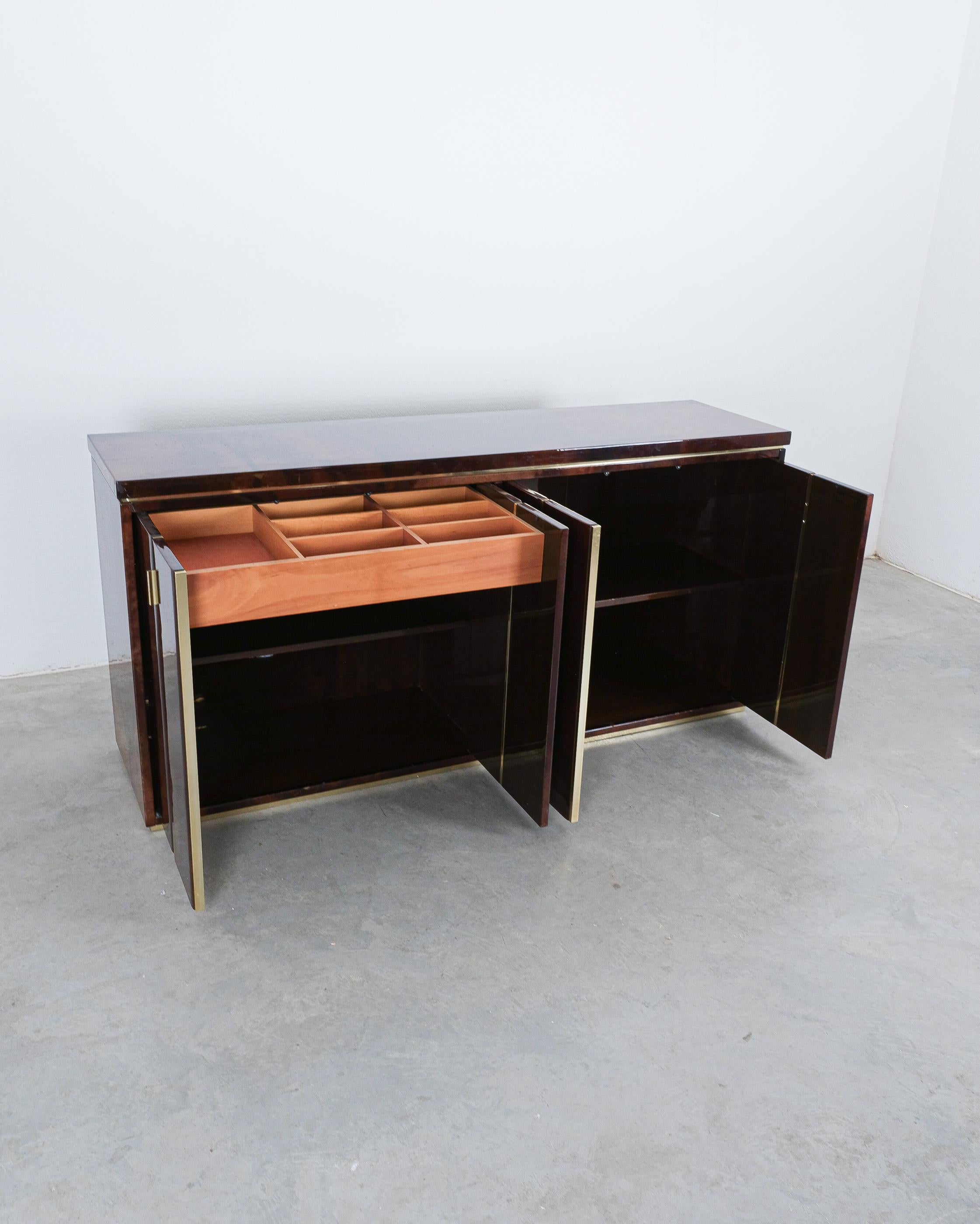 Aldo Tura Große Kommode Credenza Brown Pergament Italien, 1970 im Angebot 10