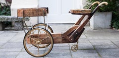 Aldo Tura Light Brown Goatskin Bar Cart